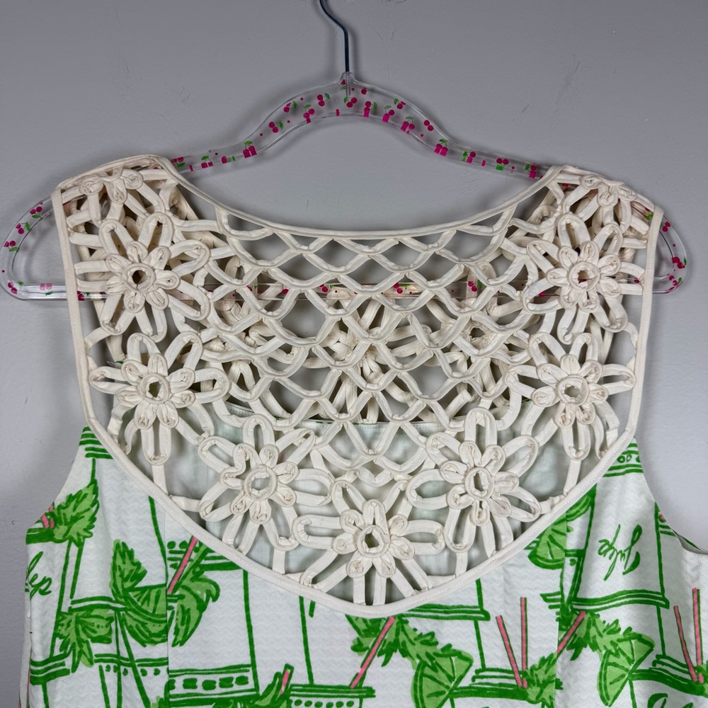 Lilly Pulitzer Lacina Mint Julep Kentucky Derby Shift Lattice Dress Size 10 - Picture 12 of 15